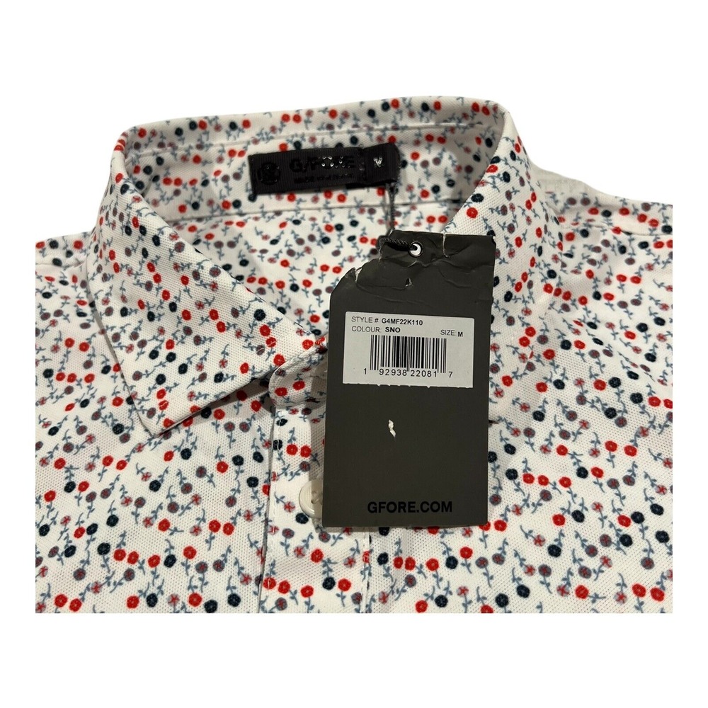 NWT G/FORE G4 Men's Aye Papi Tech Pique Golf Polo Shirt Size M